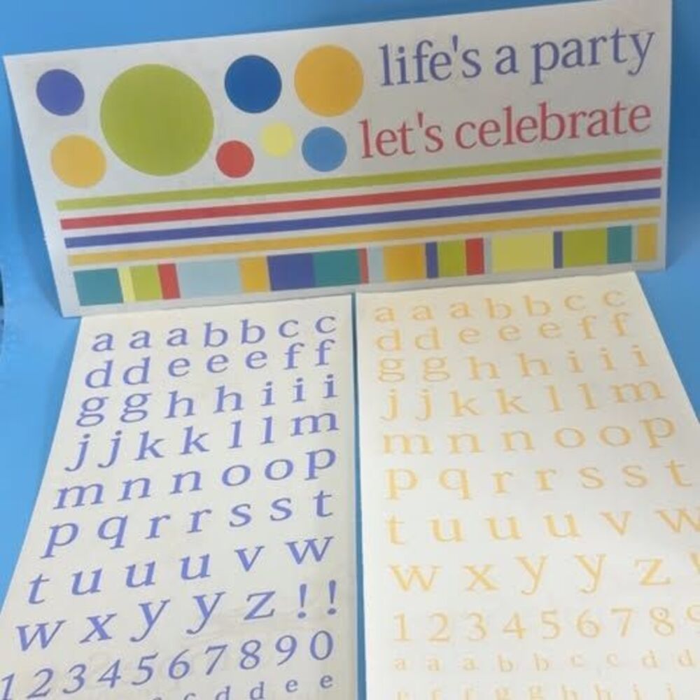 Vintage Party Sign and Alphabet Stickers